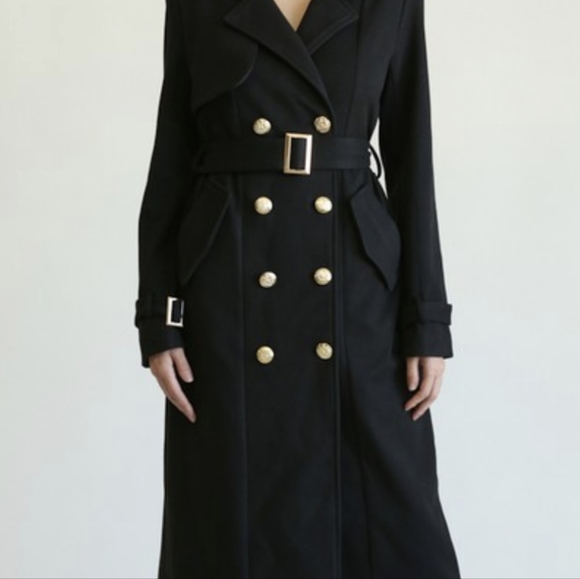 Stretch Woven Trench Coat - Picture 3 of 6